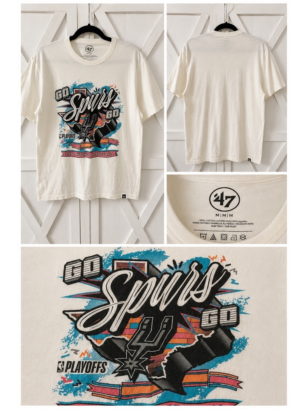 San Antonio Spurs ’47 Playoffs Graphic T-Shirt – Size Medium